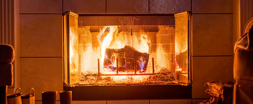 Mendota Hearth Landscape Fireplace Installation in Southfield, Michigan