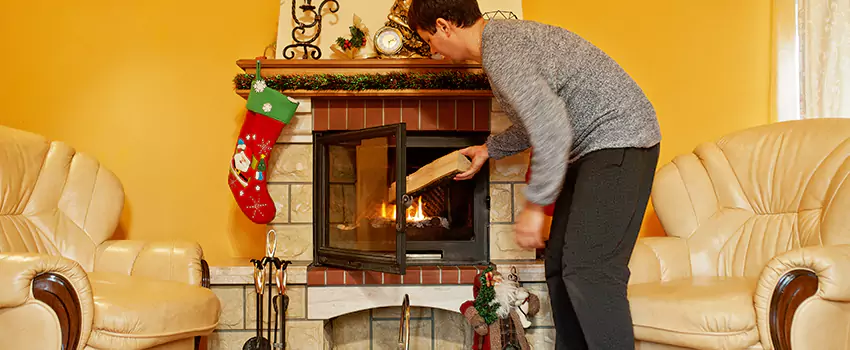 Rusted Metal Fireplace Restoration in Southfield, Michigan